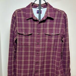 UNTUCKit Maroon Checkered Casual Button Down Shirt
